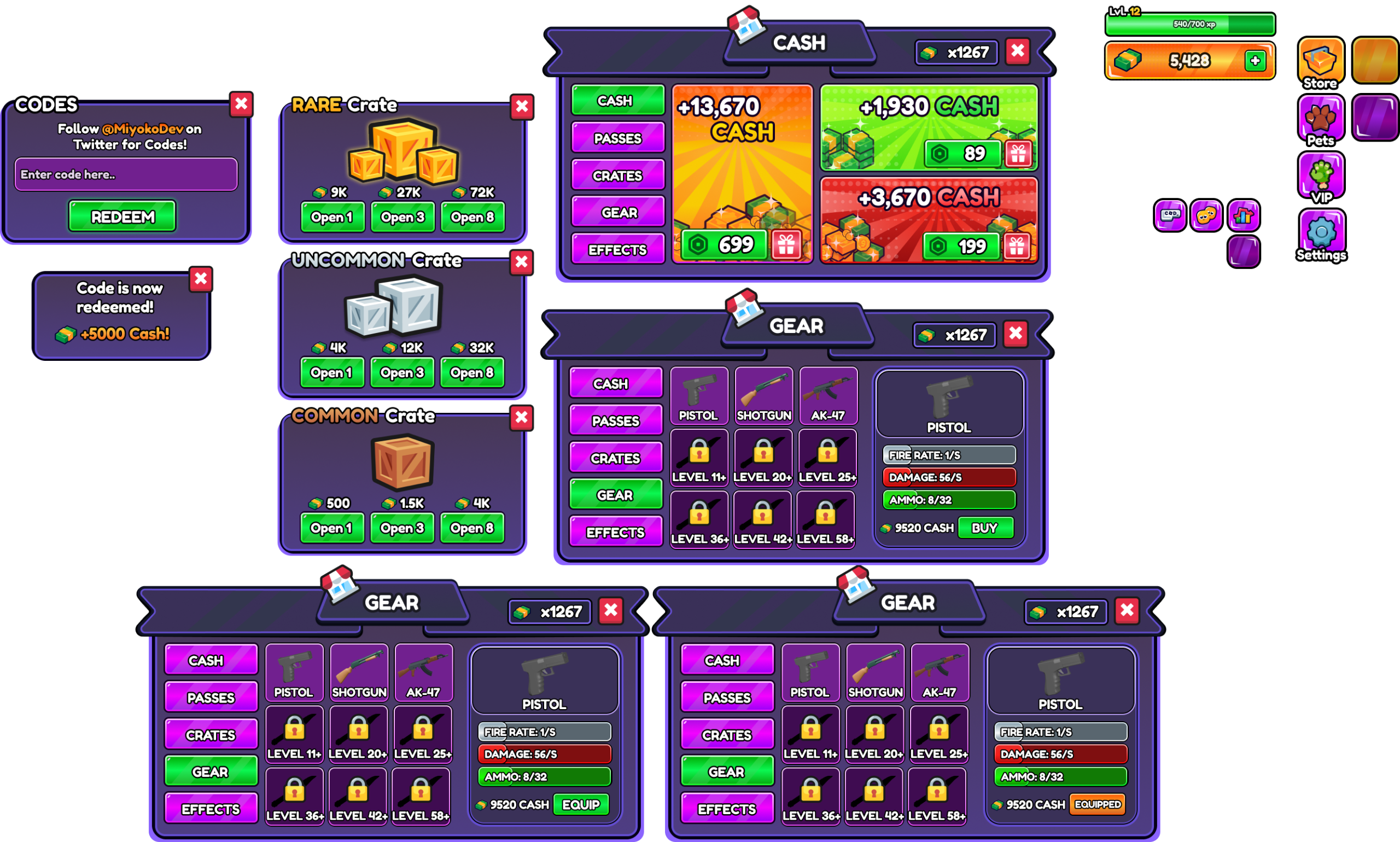 A user interface for a Zombie-shooter game.